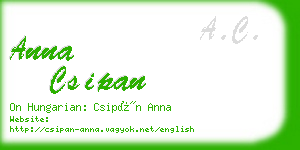 anna csipan business card